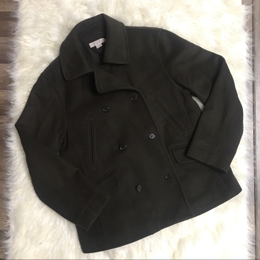 J Crew brown pea coat size M